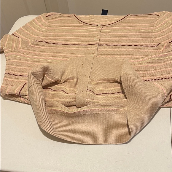 NWOT Women Supmia Cotton ButtonDown Raised Yard StripeSweater by Lands End Large - Picture 13 of 16